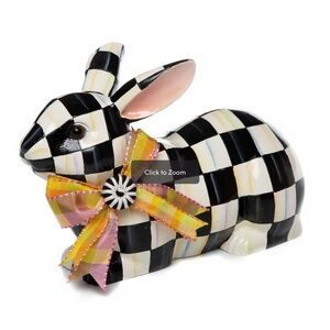 MacKENZIE CHILDS COURTLY CHECK RESTING SITTING BUNNY BNIB